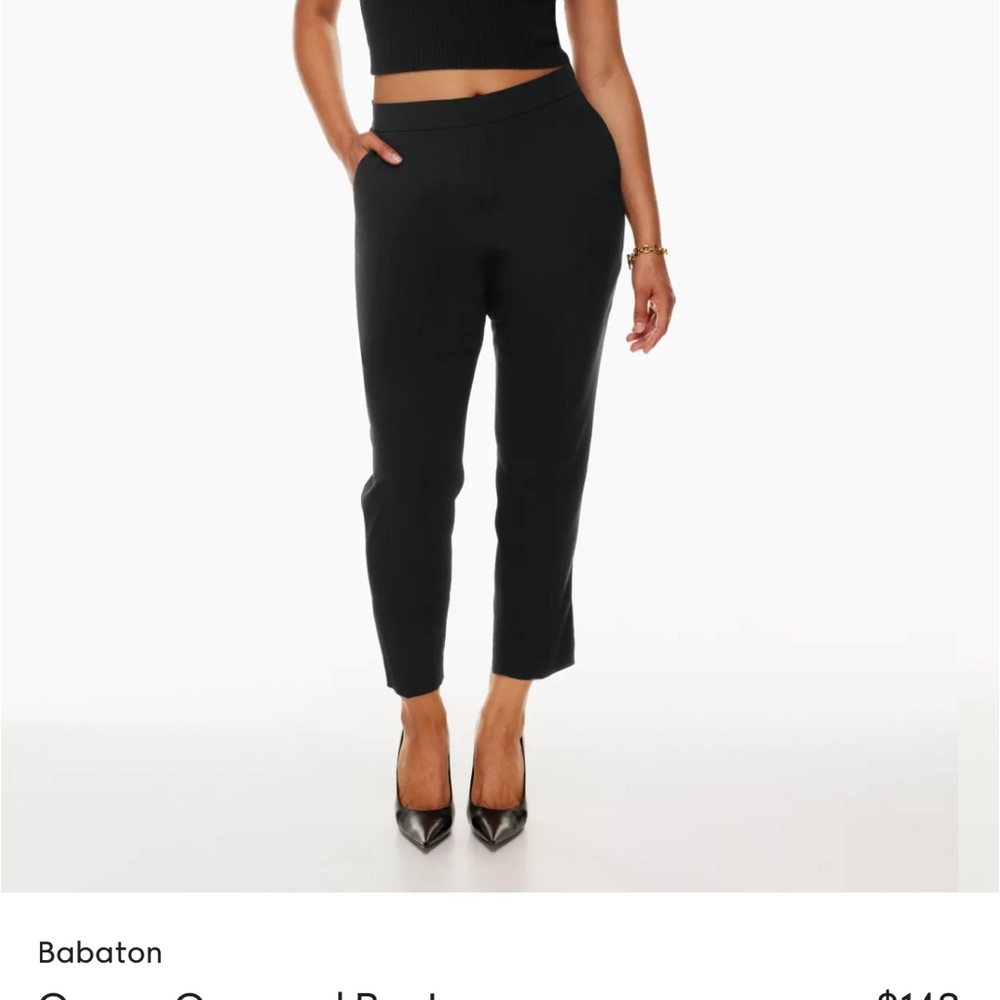 Babaton, black cropped pants